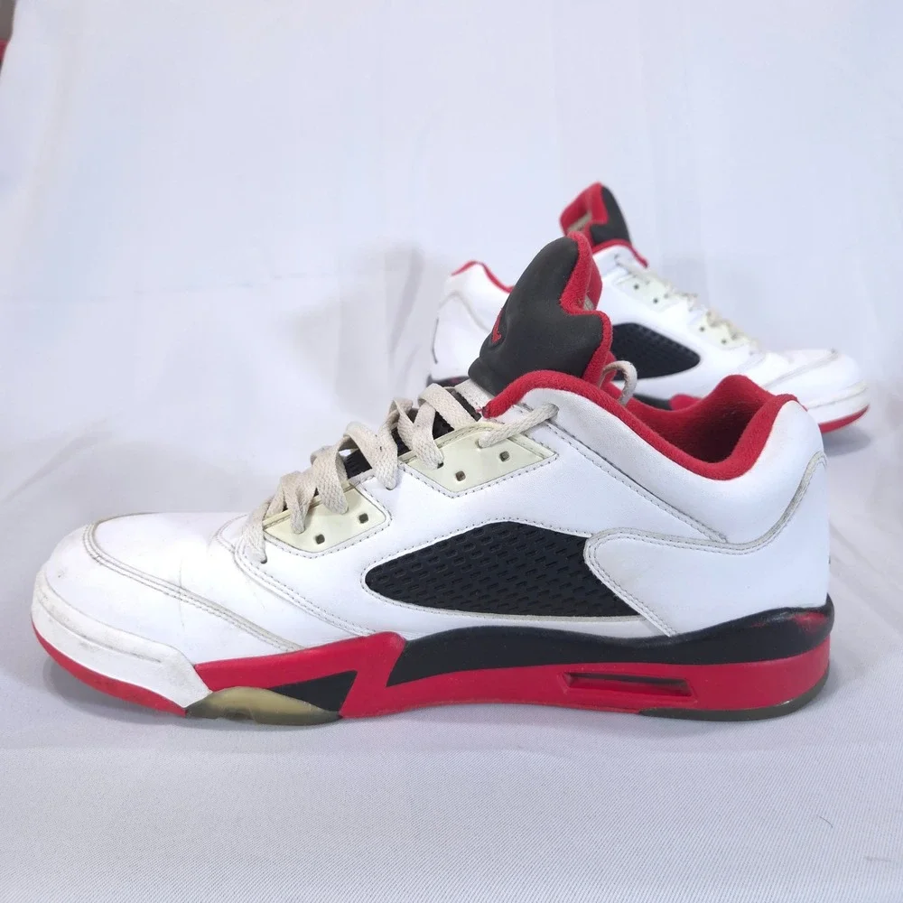 Air Jordan 5 Retro Low Fire Mens Sneakers‎ Sz 13 Red White Black 819171-101